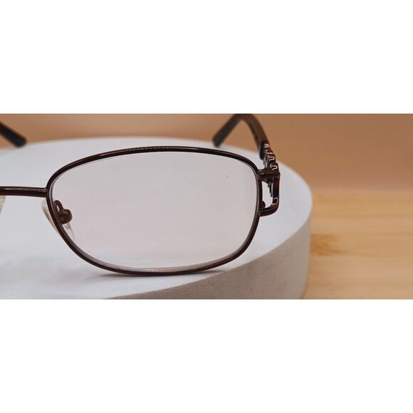 Modern Art Eyeglasses Frames A357 Brown 54-17-140 Metal and Rhinestone Frames - Picture 9 of 16